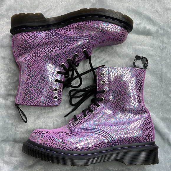 Dr. Martens 1460 Pascal Snake Metallic Suede Lace Up Boots UK3 EU36 US5 - Picture 10 of 13